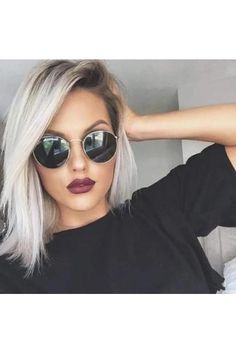 Sirukou Hair Ombre Blonde Wig Bob Hairstyles Synthetic Bob Wigs for Black/White Women Synthetic Blonde Bob Wig (SK-9624), #AD, ##SK, # Platinum Wig, Platinum Wigs, Wigs Blonde, Issa Vibe, Stylish Short Hair, Wig Short, Short Hair Wigs, Short Straight Hair, Custom Wigs