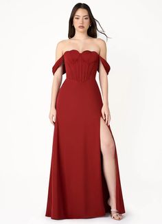 Sabrina Ruby Red Heart Maxi Dress Atelier Dresses | Azazie Fitted Off-shoulder Lined Maxi Dress, Elegant Off-shoulder Corset Dress With Ruched Bodice, Elegant Off-shoulder Lined Dress, Evening Off-shoulder Lined Dresses, Lined Off-shoulder Evening Dresses, Fitted A-line Off Shoulder Dress For Gala, Fitted A-line Off Shoulder Dress For Prom, Chic Off Shoulder Prom Dress With Sweetheart Neckline, Chic Off-shoulder Prom Dress With Sweetheart Neckline