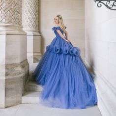 Gorgeous Tarik Ediz Gown In Bijou Blue. Size 4. Only Worn For A Photo Session. Paid 1,800.00 For This Dress. Blue Floor-length Ball Gown For Gala, Blue Ball Gown With Fitted Bodice For Gala, Blue Floor-length Gown With Ruffles, Blue Ruffled Ball Gown For Wedding, Royal Blue Ruffled Dress For Wedding, Blue Gown With Ruffles And Fitted Bodice, Blue Gala Gown With Long Train, Elegant Blue Tulle Maxi Dress, Elegant Blue Dress With Long Train