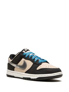 Nike Nike Dunk Low "Starry Laces" Sneakers - Farfetch Sneakers Brown, Lace Sneakers, Brown Sneakers, Swoosh Logo, Leather Texture, Nike Dunk Low, Low Sneakers, Dunk Low, Nike Dunk