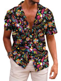 PRICES MAY VARY. Various Occasions - mens button down summer shirt is perfect for summer fashion and casual, beach, vacations, themed parties, luau, cruises, camping, fishing, sailing, music festivals, and everyday wear. You can easily pair it with casual pants, Hawaiian shorts, or even swim trunks, creating a relaxed and refreshing summer fashion style. Comfortable Fabric - summer tee shirt is crafted from premium materials, with 94% polyester and 6% spandex, ensuring a soft and comfortable wea Funny Beach Shirts, Mexico Shirt, Mexico Shirts, Fiesta Shirt, Hawaiian Men, Funny Beach, Summer Tee Shirts, Style Comfortable, Button Down Short Sleeve