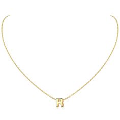 PRICES MAY VARY. CLASSIC FASHION NECKLACE -- This small letter necklace look very elegant with sweet and special design, beautiful for everyday wear or special occasion. If you have a "R" on your first name or last name, or it represents a special someone in your life, just buy this meaningful monogram necklace. STERLING SILVER NECKLACE -- Hypoallergenic 14k gold plated sterling silver, passed strict skin test grants allergy free, nickel-free, these tiny initial necklaces are safe for skin. NECK Gold R Necklace, Jewelry Letters, R Necklace, Letter Necklace Initials, Pretty Gifts, Sterling Silver Initial Necklace, Silver Initial Necklace, Small Letter, Initial Necklaces