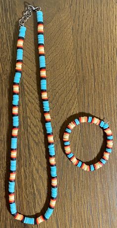 Bracelet and Necklace set Western Clay Bracelet Ideas, Diy Country Jewelry, Western Bead Bracelet, Clay Head Bracket Ideas, Western Bracelets Clay Beads, Western Bracelet Ideas, Western Clay Bead Bracelet Ideas, Western Clay Bead Bracelet, Bracelet Clay Beads Ideas