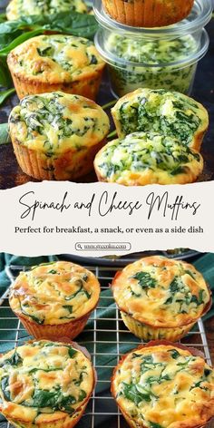 spinach and cheese muffins are perfect for breakfast, snack or even as a side dish