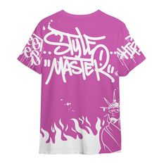 Brand Dunkare Dunkare Hyper Violet 4s Shirt Graphic Fck Around Find Out Shirt Outfit Urban Pink Graphic Print Top, Urban Pink Top With Graphic Print, Urban Style Pink Top With Graphic Print, Pink Graffiti Print Top For Streetwear, Casual Purple Tops With All Over Print, Casual Purple Top With All Over Print, Purple Graphic Print Hip Hop Tops, Streetwear Crew Neck Shirt With All Over Print, Streetwear Shirt With All Over Print And Crew Neck