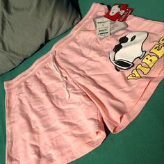 Brand New With Tags! Great Condition! Perfect For A Snoopy Fan! Casual Cartoon Print Cotton Sleepwear, Casual Cotton Sleepwear With Cartoon Print, Cute Cotton Pajama Shorts With Relaxed Fit, Fun Relaxed Fit Shorts, Casual Summer Sleepwear, Summer Casual Bottoms With Cartoon Print, Casual Bottoms With Cartoon Print For Spring, Casual Spring Bottoms With Cartoon Print, Casual Graphic Print Sleepwear For Lounging