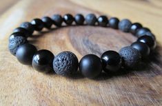 Black Onyx, Lava and Matte Black Onyx Beaded Bracelet for Men, 6mm or 8mm Black Lava Stone Beaded Bracelets With Natural Stones, Black Lava Stone Beaded Bracelets, Black Lava Stone Bracelets With Gemstone Beads, Black Lava Stone Bracelet With Gemstone Beads, Minimalist Black Beaded Bracelet With Natural Stones, Minimalist Black Beaded Bracelets With Natural Stones, Elegant Black Lava Stone Beaded Bracelets, Black Lava Stone Spiritual Beaded Bracelets, Black Lava Stone Bracelet Jewelry