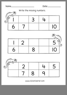 the missing numbers worksheet for children to practice counting and number recognitions,