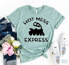 Hot mess Express shirt - Funny Shirt - Gift For Wife - Girlfriend Gift - Birthday Gift - Friend Gift - Mom Shirt - Cute shirt women funny by ClothingByShane Fun Graphic Print Shirt For Mother's Day, Funny Print Shirt As A Mother's Day Gift, Funny Print Shirt For Mother's Day Gift, Funny Text Shirt For Mother's Day Gift, Funny Cotton Shirt For Mother's Day, Fun Crew Neck Shirt, Mother's Day Gift Shirt With Funny Text, Funny Graphic Print Shirt For Mother's Day, Funny Shirt With Print For Mother's Day