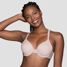 The Vanity Fair Full Coverage Body Caress Underwire bra is designed with soft stretch fabric for a seamless look under clothes and all day comfort. Lightly lined cups provide shape and support while the full coverage design gives you the modesty you desire. Back adjustable comfort straps offer 2-way convertibility to wear traditional or criss cross. Medium Support 4-way Stretch Bra, Supportive Bra With Moderate Coverage, Stretch Bra With Moderate Coverage, Stretch Underwire Nursing Bra With Moderate Coverage, Womens Body, 2 Way, Underwire Bra, Vanity Fair, Criss Cross