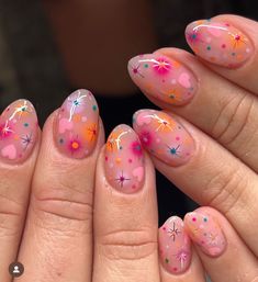 Multicoloured Nails, Nail Halloween, Retro Nails, Almond Acrylic Nails, Dj Khaled, Soft Nails, Shellac Nails