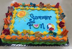 a birthday cake with the words summer fun on it