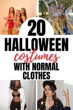 20 halloween costumes with normal clothes for women to wear in the holiday season, plus free printables