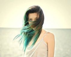 Dip Dye OMBRE Hair Extensions // ANY COLOR // Clip-In // Human Hair. Teal Hair Extensions, Ombre Straight Hair, Hair Dark Blonde, Hair Color Ombre, Summer Brown, Dip Dye Hair, Teal Hair, Ombre Hair Extensions, Green Tips