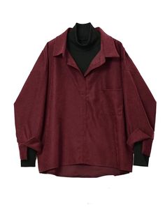 Color: Red, Size: M Two Piece Shirt, Doudoune The North Face, Cheap Shirts, Blouse Tops, Loose Shirts, Loose Blouse, Grunge Style, 가을 패션, Winter Casual