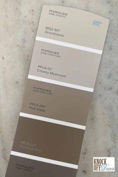 the shades of gray and brown are shown on top of each other in this color palette