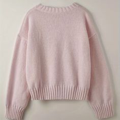 This Is A Beautiful Neutral Staple That You'll Love Wearing Year After Year. This Sweater Is The Perfect Blush Pink, A Bit Oversized With Chunky Ribbing At The Hem, Cuffs And Crew Neckline. Packaged And Ready To Ship! Dusty Pink Clothes, Cute Pink Sweaters, Cute Pink Sweater, Light Pink Sweater, Pink Oversized Sweater, Pink Clothes, Pull Rose, Light Pink Sweaters, Pink Knit Sweater