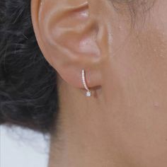 14k Diamond Huggies with a Dangling Round Diamond – FERKOS FJ Silver Earrings Diamond, Diamond Piercing Ear, Small Silver Earrings, Small Drop Earrings, Silver Diamond Earrings, Diamond Huggies, Earring Ideas, Diamond Drop Earrings, Delicate Earrings