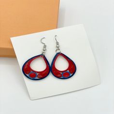 "This delicately hand-crafted 'vortex' earrings are made from 1/8\" thick paper quilling strips. The earrings are attached to sterling silver hooks. Materials used: Eco-friendly quilling paper, glue, sealant, and sterling silver hooks. These earrings are lightweight and easy to wear. This earring is not 100% water-proof so please don't go swimming or into the shower with them! If the product does get in contact with water, wipe it with a paper napkin, allow it dry with natural air and it will re Quilling Jewelry Earrings, Earrings With Quilling Paper, Earrings Quilling, Paper Quilling Earings Design, Quilling Earrings Jhumkas, Paper Quilling Stud Earrings, Please Don't Go, Earrings Paper, Paper Quilling Earrings