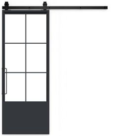 an open sliding glass door on a white background