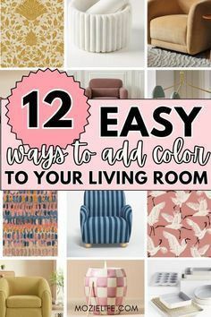 twelve easy ways to add color to your living room