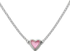 Pink Heart-shaped Sterling Silver Charm Necklace, Pink Sterling Silver Necklace With Heart Charm, Pink Sterling Silver Open Heart Necklace, Pink Sterling Silver Charm Necklace With Heart Charm, Pink Heart Charm Necklaces For Anniversary, Pink Heart-shaped Charm Necklace For Anniversary, Pink Heart Charm Necklace For Anniversary, Pink Double Heart Sterling Silver Necklace, Pink Sterling Silver Heart Cut Necklace