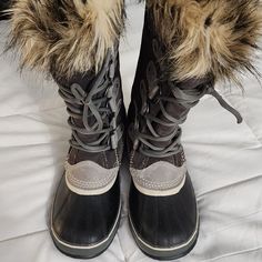 Never Worn. They Have Been In Storage Since Purchased. See Sole Pics. Condition Is 99%. Only Reason Is Because Of Dust In Storage. But, I've Cleaned Them Up. They're Perfectly Fine. Soles Are 100%. Sorel Tivoli Iv, Tall Lace Up Boots, Cozy Winter Boots, Sorel Joan Of Arctic, Sorel Joan, Winter Leather Boots, Tan Woman, Waterproof Winter Boots, Sorel Womens