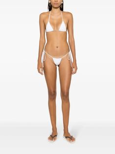 Amir Slama Halterneck Triangle Bikini - Farfetch White Bikinis, Wardrobe Edit, Yoko London, Chanel 2, Demi Fine Jewelry, Iconic Bags, Exclusive Fashion, Ballet Flat Shoes, Ski Wear