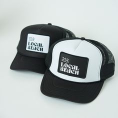 Local Beach Icon Trucker Beach days are the best days! This his or hers trucker is part of our Icon Collection. His or Hers and perfect for your next day in the sun. So light, medium profile and a perfect addition to your growing hat collection. This patch is sewn on for extra durability. 5 Panel Foam Mesh Back Trucker, High Rise, Pro Style Adult Sizing 100% Poly Foam Front, 100% Nylon Back Lightweight Summer Trucker Cap, Lightweight Summer Trucker Hat, Summer Trucker Hat With Curved Bill, Summer Trucker Hat With Flat Brim, Curved Bill Hat For Summer Outdoor, Summer Lightweight Snapback Trucker Hat, Lightweight Snapback Trucker Hat For Summer, Curved Bill Hats For Summer Outdoor, Curved Bill Hats For Summer Outdoor Activities