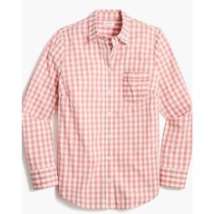 J. Crew Womens Classic Boy Shirt Salmon Coral Pink White Plaid Gingham Button Up Down Top Size Small J. Crew Classic All Occasion Shirt Button Up/Down Shirt Coral Pink And White Gingham Plaid Collared Style Item K3365 Cotton Machine Wash Impeccable And In Perfect Brand New Condition Measurements, Taken Flat And Approximate: Bust 39 Inches Sleeve 25 Inches Length 26 Inches Reasonable Offers Always Welcome, Bundle With Other Items For Additional Savings. Same Day Shipping When Purchased And Paid B Everyday Gingham Button-up Tops, Casual Gingham Shirt For Daywear, Gingham Button-up Tops For Workwear, Gingham Cotton Shirt For Work, Preppy Gingham Button-up Shirt, Everyday Gingham Tops For Spring, Cotton Gingham Top With Button Closure, Preppy Plaid Shirt With Button Closure, Chambray Denim Shirt