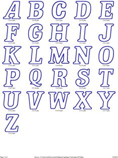 the alphabet is made up of letters and numbers, all in blue ink on white paper