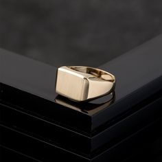 Men's Gold Rectangle Signet Ring / 14k Gold Engraved Signet Ring For Men / Available in Yellow Gold, Rose Gold and White Gold / Men Jewelry It is possible to wear this ring on your ring finger or little finger.  FREE EXPRESS INTERNATIONAL SHIPPING! SHIPPING NEXT DAY! PRODUCT DETAILS * 14K REAL GOLD ( it has a 14K or 585 stamp on item.) All of my items are 14k real gold. I don't use any gold filled or gold plated materials.  * All of my items are brand new and shipped with a gift box.  * The package includes a gold certificate. * Gold Color Options; Yellow Gold, White Gold, Rose Gold * Face Measurement: 11.00 x 17.50 mm Estimated shipping times for some destinations are below; * EU: 1-2 business days * USA East Coast: 1-2 business days * USA West Coast: 2-3 business days * Canada: 2-3 busin Classic Rectangular Signet Ring Stamped 14k, Classic Signet Ring With Polished Edges, Heirloom Rectangular Signet Ring Stamped 14k, Classic Engraved Rectangular Jewelry, Classic Rectangular Engraved Jewelry, Classic Signet Ring For Anniversary With Polished Edges, Vintage Rectangular Signet Ring With Polished Finish, Classic Rings With Rounded Edges For Formal Occasion, Classic Anniversary Signet Ring With Polished Edges