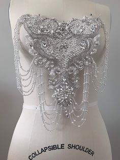 Rhinestone appliqués/ Embellishments Wedding Dress Embellishments, Dress Embellishments, Embellished Wedding Dress, Fav Products, Superhero Fashion, Runway Outfits, Style Steampunk, Applique Wedding, Tassel Dress