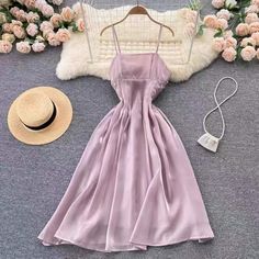 Gentle , sweet, temperament halter dress, beauty back bottom dress, big swing dressMaterial:blendedStyle:gentleColor:purple,apricotFeatures:sweet,beauty backSize:(cm):S,M,L 1inch=2.54cm,1cm=0.39inchS length 112 Bust 86 waist 72&ltp&gtM length 114 Bust 87 waist 76</p>&ltbr/>&ltp&gtL length 116 Bust 91 waist 80</p>&ltbr/>&ltp&gtNote:Due to different measurement methods,there will be 1-3 error(unite:cm), please understand.</p>&ltbr/>&am Short A Line Dress, Mesh Party Dress, Look Legging, Short Dress Styles, French Dress, Short A, Lilac Dress, Fairy Dress, Line Dress