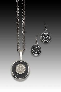 Single Carved Rose Jewelry by Eileen Sutton (Silver & Resin Jewelry) Spiral Hand Forged Sterling Silver Jewelry, Modern Spiral White Gold Jewelry, Modern White Gold Spiral Jewelry, Spiral Sterling Silver Jewelry With Oxidized Finish, Modern Spiral Sterling Silver Jewelry, Modern Sterling Silver Spiral Jewelry, Modern Nickel-free Spiral Jewelry, Modern Silver Spiral Jewelry, Modernist Hand Forged Silver Jewelry