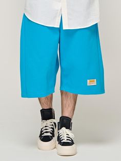 Composition : COTTON 100%Country of Origin : KOREA Casual Bermuda Athletic Shorts, Comfortable Blue Athletic Shorts For Summer, Light Blue Cotton Sports Bottoms, Light Blue Cotton Sport Bottoms, Casual Cargo Shorts For Streetwear, Blue Sporty Shorts With Pockets, Sporty Blue Shorts With Pockets, Blue Shorts With Side Pockets, Comfortable Blue Athletic Shorts