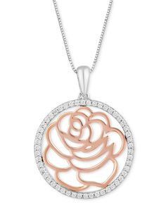 in stock Rose Pendant Necklace, Disney Enchanted, Enchanted Disney Fine Jewelry, Disney Fine Jewelry, Belle Rose, Engagement Ring Guide, Rose Pendant, Jewelry Repair, Watch Necklace