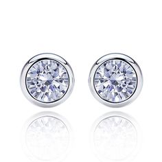 Sterling Silver Rhodium Plated Round Bezel 4mm CZ Stud Screwback Earrings Our stones are the highest quality diamond simulant that are polished, finely cut, loupe clean, and have an exactly similar appearance and as beautiful as to naturally occurring diamonds. All cubic zirconia stone weights are approximate and listed as diamond equivalent weight in carats. Our client's satisfaction means the world to us; we offer customization options for an additional charge, to assure that our earrings acco Mens Earrings Studs, Bezel Set Earrings, White Gold Earrings Studs, Bezel Earrings, Sterling Silver Wedding Rings, White Gold Earrings, Screw Back Earrings, Sterling Silver Studs, Sterling Silver Earrings Studs