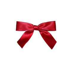 a red bow on a white background