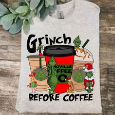 Cute Design ! Custom Made And Will Ship Within A Few Days! On Gildan Unisex Short Sleeve Check Out My Page For More Designs Christmas Themed Shirts, Grinch T Shirt Ideas, Cute Christmas Shirts Vinyl, Grinch Shirts Vinyl, Grinch Tshirt Ideas, Grinch Shirt Ideas, Christmas Shirt Diy, Cricut Christmas Shirts, Christmas Shirts For Work