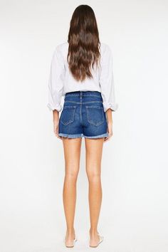 Our unique High Rise No Stitch Frayed Hem Shorts combine vintage style with a modern twist. The high-rise waist and distressed finish provide a flattering and cool look, perfect for your summer wardrobe.Fabric Contents: 100% Cotton Care Instructions: Machine wash cold, gentle cycle, tumble dry low. Size Measurement (inch): S: 14.0 (Waist), 18.5 (Hips), 3.25” (Inseam), 13.5 (Length) M: 14.5 (Waist), 19.0 (Hips), null (Inseam), 14.0 (Length) L: 15.0 (Waist), 19.5 (Hips), null (Inseam), 14.5 (Lengt Trendy Summer Bottoms With Belt Loops, Jean Shorts With Belt Loops For Summer, Chic Fitted Shorts With Frayed Hem, Chic Cutoff Shorts With Belt Loops, Chic Cutoff Jean Shorts With Belt Loops, Chic Distressed Dark Wash Bottoms, Chic Dark Wash Distressed Bottoms, Chic Fitted Jean Shorts With Frayed Hem, Chic High Rise Jean Shorts With Belt Loops