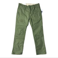 Gap Size 5 Slacks. Olive Green. Pocket. Thread Stitching Design. Nwt Cotton Cargo Pants By Gap, Gap Cotton Cargo Pants With Pockets, Gap Cotton Cargo Pants, Gap Cotton Pants With Side Pockets, Gap Casual Bottoms With Patch Pockets, Casual Gap Bottoms With Patch Pockets, Gap Green Cotton Pants, Green Cotton Pants By Gap, Gap Green Pants With Pockets