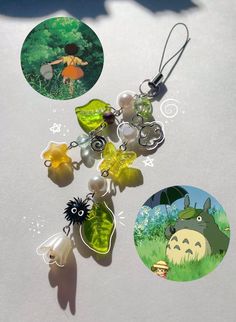 "This is a super adorable, beaded handmade  \"My Neighbor Totoro\" inspired phone charm. It comes with 1 flower charm🌷, 1 butterfly 🦋, 2 leaf charms🍃, 1 swirl charm, 1 star charm, and 1 cloud charm ☁️. This phone charm is a super aesthetic way to decorate and personalize your phone, especially if you love Studio Ghibli movies You can personalize it more by adding your own charms to it as well to make it extra cute💕 So it's perfect as a gift or as a way to treat yourself😉😆 iPhone 12 mini in the photos for size comparison." Totoro Phone Charm, Studio Ghibli Phone Charm, Flower Phone Charm, Anime Phone Charms, Etsy Finds Products, Phone Decoration Ideas, Diy Phone Charms, Iphone Charms, Charm For Phone