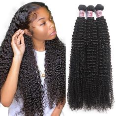 Get all the curly you could ever want with these Mongolian Kinky Curly Hair Bundles! Instantly swap between styles with these human hair extensions, perfect for adding bounce and body to your hair. Go from unassuming to bad-to-the-bone in no time! Brand: Lolly Hair Hair color: Natural Color Material: Mongolian Afro Kinky Human Hair Texture: Kinky Curly Human Hair 3 Bundles Length: 8-30 inch Can Be Dyed: Yes Available people: Everyone Available people : Each Bundles for around 95-100 grams Featur Mongolian Hairstyles, Curly Hair Bundles, Closure Weave, Weave Extensions, Sew In Weave, Curly Weaves, Hair Texture, Hair Stuff, Hair Weave