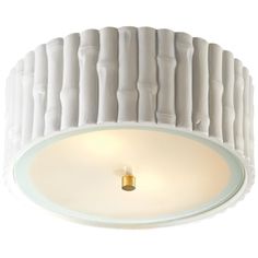 a white ceiling fixture with a light on it