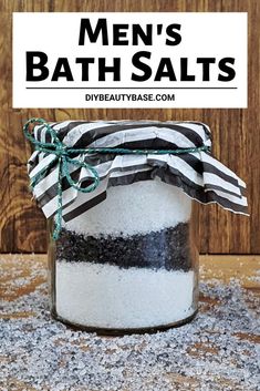 Muscle Relaxing Bath, Diy Bath Products To Sell, Bath Salt Container Ideas, Bath Salts Packaging Ideas, Bath Salt Recipe, Homemade Gifts For Men, Diy Spa Gifts, Homemade Bath Salts