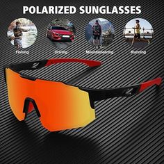 Gear up for your outdoor pursuits with the STORYCOAST Polarized Sports Sunglasses featuring a sleek Black Frame/Red Mirror Lens. Crafted for both men and women, these sunglasses provide exceptional protection and clarity, making them essential for various outdoor activities. Key Features: TAC HD Polarized Lens: The Red Mirror Lens offers superior UV400 protection, shielding your eyes from harmful UVA and UVB rays. Experience enhanced clarity, reduced glare, and optimal eye protection for all you Gopro Case, Kids Headphones, Green Mirror, Red Mirror, Green Mirrors, Blue Mirror, Blue Mirrors, Camera Case, Sports Sunglasses