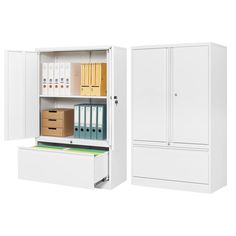 PRICES MAY VARY. 【MULTIFUNCTIONAL FILE CABINET】This metal cabinet combines the functions of filing cabinet and storage cabinet. Equipped with a drawer for letter/legal/A4 size documents. Above the filing cabinet, there is a storage cabinet with a adjustable shelf, The layered and combination design allows it to be used as a lockable office cabinet. 【SAFETY DOOR LOCK SYSTEM】STANI metal cabinets and lateral file cabinet is equipment a separate built-in metal lock and each metal lock comes with two Doors For Home Office, Office Supplies Closet, Doors For Home, Filing Storage, Metal Cabinets, Metal Storage Cabinet, Safety Door, Furniture Storage Cabinets, Office Cabinet