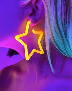 Neon Retro Star Acrylic Earrings | Rave Wonderland Casual Star-shaped Jewelry For Parties, Trendy Neon Jewelry, Trendy Neon Jewelry For Party, Neon Yellow Trendy Jewelry For Party, Trendy Neon Yellow Jewelry For Party, Trendy Neon Jewelry For Summer, Dance Wear Hip Hop, Music Festival Dress, Dance Tops Bras