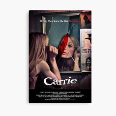 a movie poster for the film carie with two women looking at each other in front of a mirror